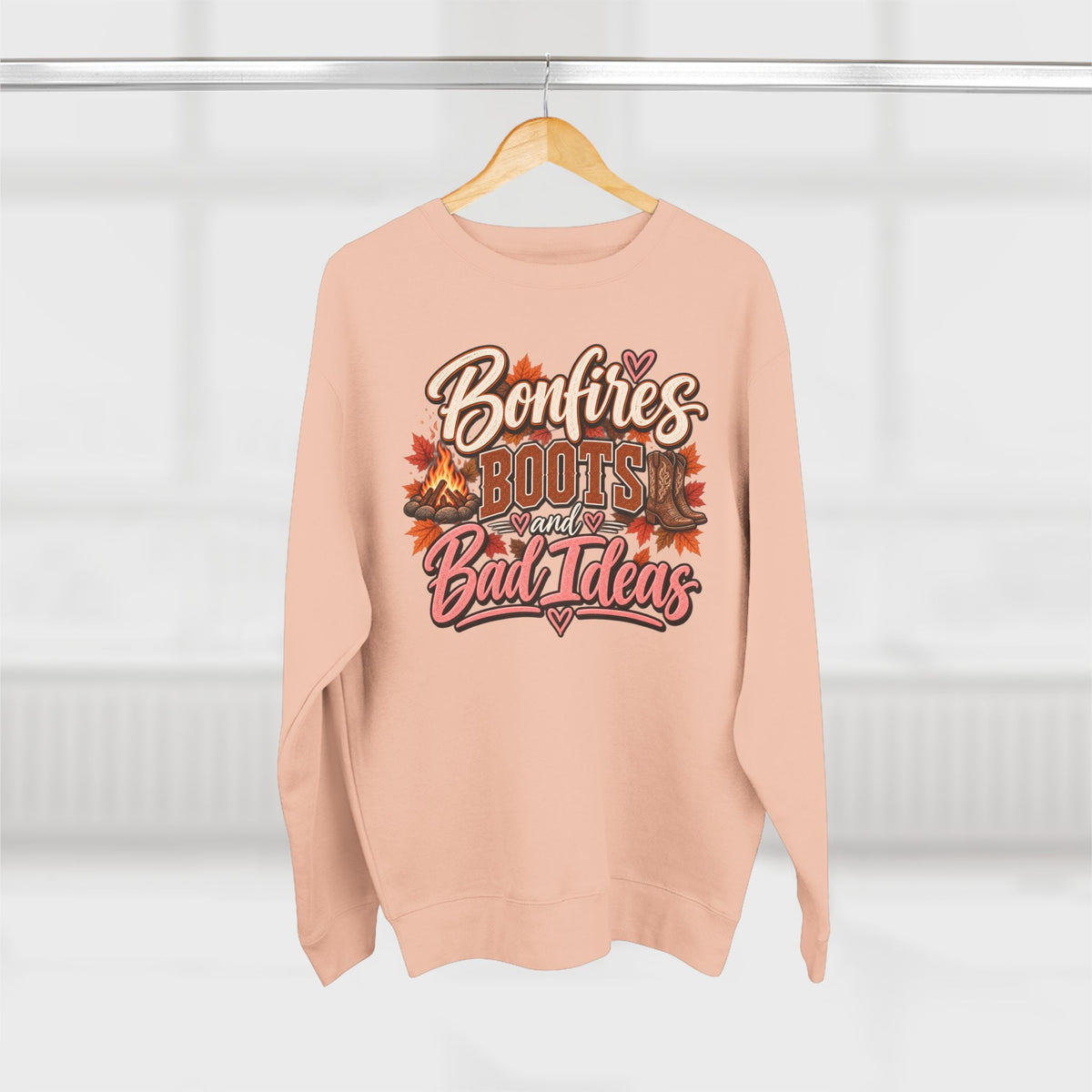 Bonfires, Boots & Bad Ideas Crewneck Sweatshirt